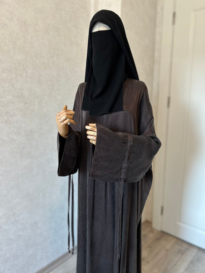 Abaya Talia marron - Cupro
